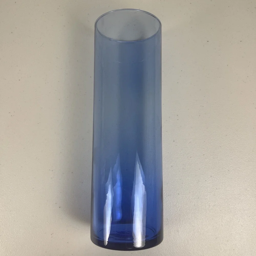Cobalt Blue Glass Cylindrical Vase Large Floral‎ Centerpiece 10.25